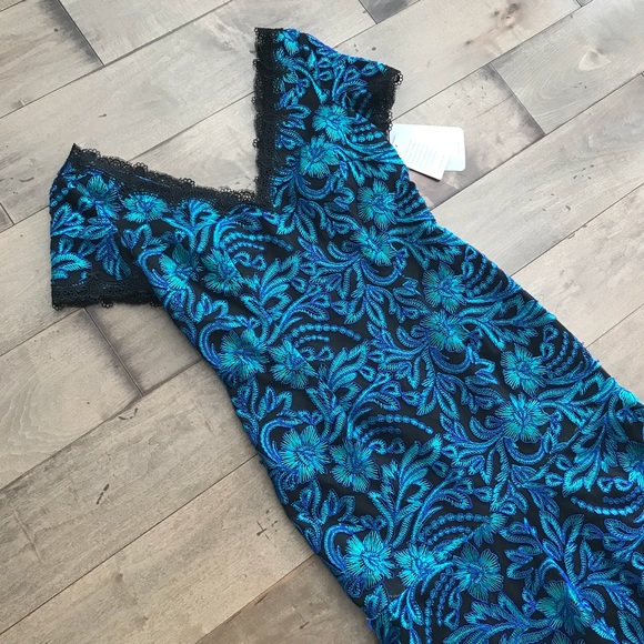 JS Collections Mesh Fit and Flare Cocktail Dress 8 - Picture 8 of 9